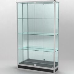 Витрина ПРОФИЛЬ ПОДИУМ №2-300-3 (задняя стенка - зеркало), Черный