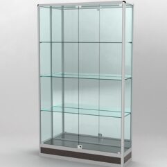 Витрина ПРОФИЛЬ ПОДИУМ №2-300-3 (задняя стенка - зеркало), Дуб Венге