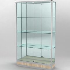 Витрина ПРОФИЛЬ ПОДИУМ №2-300-3 (задняя стенка - зеркало), Дуб Сонома