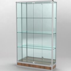 Витрина ПРОФИЛЬ ПОДИУМ №2-300-3 (задняя стенка - зеркало), Орех