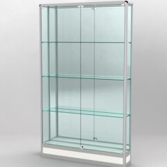 Витрина ПРОФИЛЬ ПОДИУМ №2-200-3 (задняя стенка - зеркало), Белый