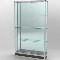 Витрина ПРОФИЛЬ ПОДИУМ №2-200-3 (задняя стенка - зеркало), Дуб Венге