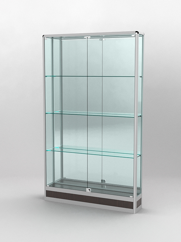 Витрина ПРОФИЛЬ ПОДИУМ №2-200-3 (задняя стенка - зеркало), Дуб Венге