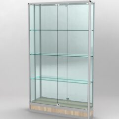 Витрина ПРОФИЛЬ ПОДИУМ №2-200-3 (задняя стенка - зеркало), Дуб Сонома