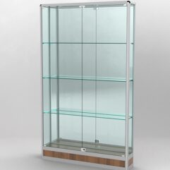 Витрина ПРОФИЛЬ ПОДИУМ №2-200-3 (задняя стенка - зеркало), Орех