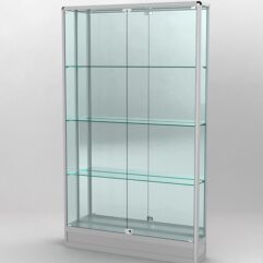 Витрина ПРОФИЛЬ ПОДИУМ №2-200-3 (задняя стенка - зеркало), Серый