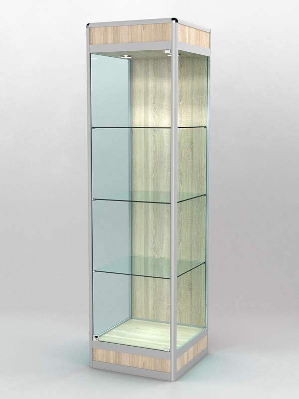 Витрина ПРОФИЛЬ ПОДИУМ №3-500-1 (задняя стенка - ДВП), Дуб Сонома