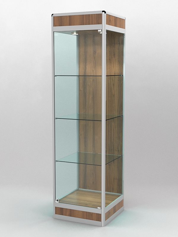 Витрина ПРОФИЛЬ ПОДИУМ №3-500-1 (задняя стенка - ДВП), Орех