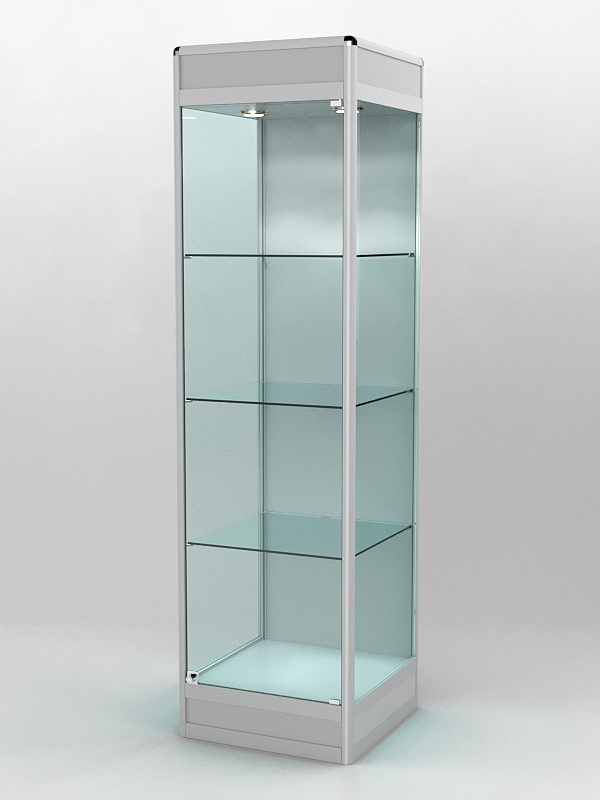 Витрина ПРОФИЛЬ ПОДИУМ №3-500-1 (задняя стенка - ДВП), Серый