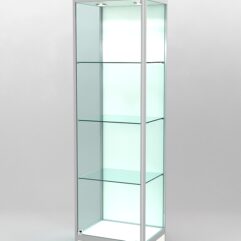 Витрина ПРОФИЛЬ ПОДИУМ №3-400-1 (задняя стенка - ДВП), Белый