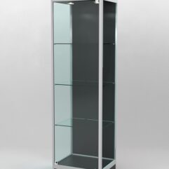 Витрина ПРОФИЛЬ ПОДИУМ №3-400-1 (задняя стенка - ДВП), Черный