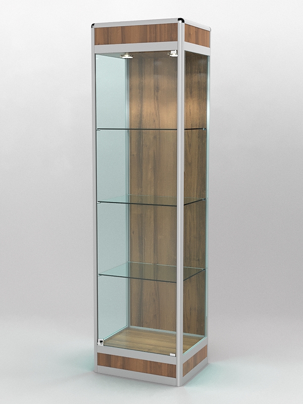 Витрина ПРОФИЛЬ ПОДИУМ №3-400-1 (задняя стенка - ДВП), Орех