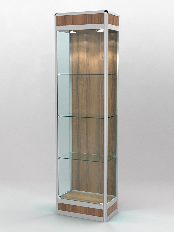 Витрина ПРОФИЛЬ ПОДИУМ №3-300-1 (задняя стенка - ДВП), Орех