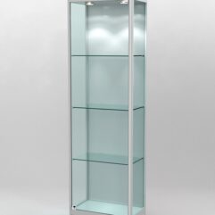 Витрина ПРОФИЛЬ ПОДИУМ №3-300-1 (задняя стенка - ДВП), Серый