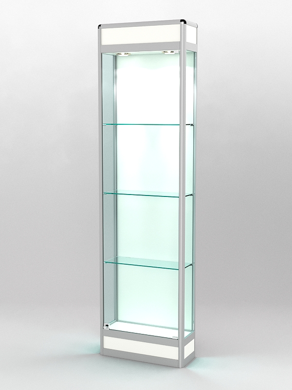 Витрина ПРОФИЛЬ ПОДИУМ №3-200-1 (задняя стенка - ДВП), Белый