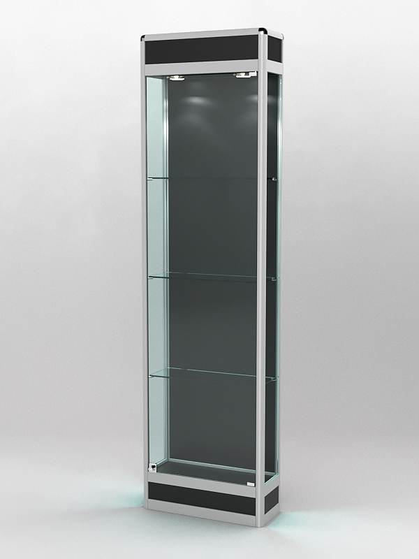 Витрина ПРОФИЛЬ ПОДИУМ №3-200-1 (задняя стенка - ДВП), Черный