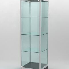 Витрина ПРОФИЛЬ ПОДИУМ №3-500-2 (задняя стенка - стекло), Черный