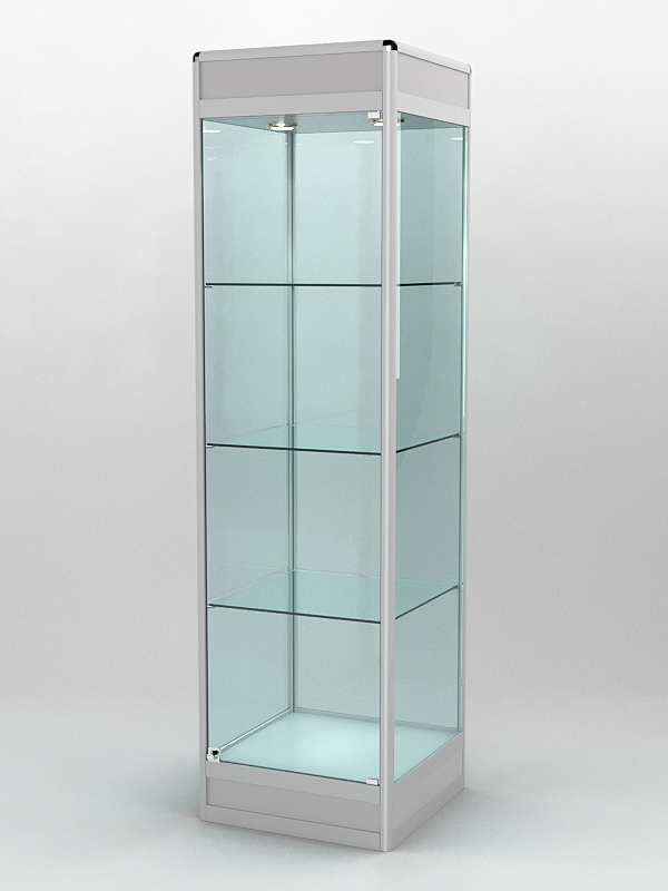 Витрина ПРОФИЛЬ ПОДИУМ №3-500-2 (задняя стенка - стекло), Серый