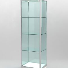 Витрина ПРОФИЛЬ ПОДИУМ №3-400-2 (задняя стенка - стекло), Белый