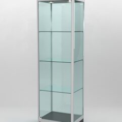 Витрина ПРОФИЛЬ ПОДИУМ №3-400-2 (задняя стенка - стекло), Черный