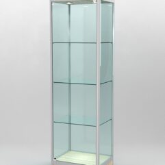 Витрина ПРОФИЛЬ ПОДИУМ №3-400-2 (задняя стенка - стекло), Дуб Сонома