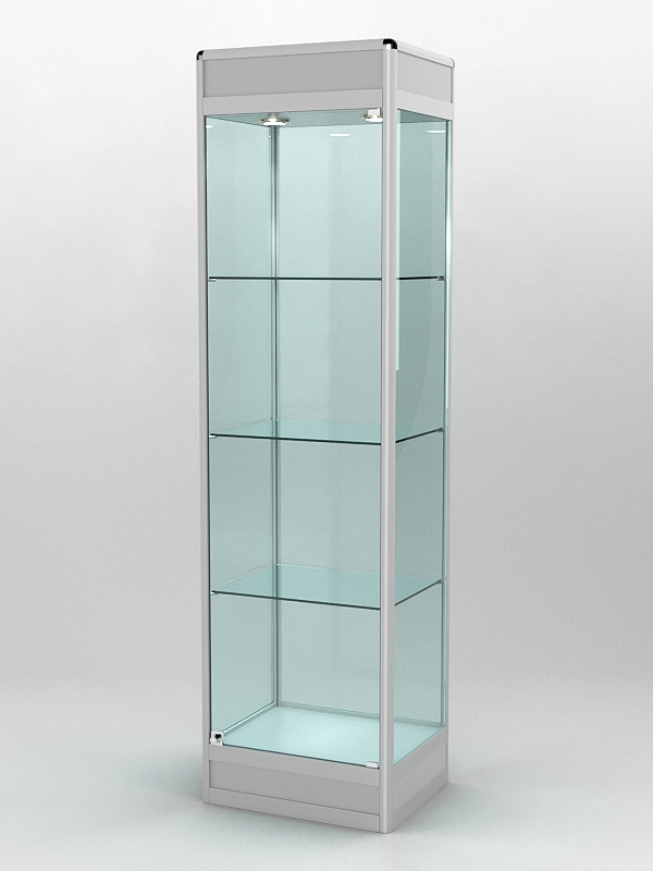 Витрина ПРОФИЛЬ ПОДИУМ №3-400-2 (задняя стенка - стекло), Серый