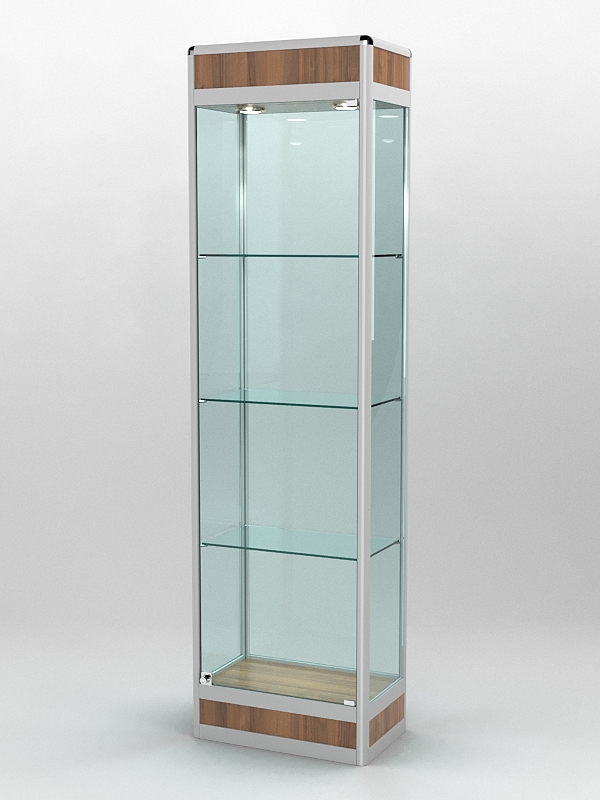 Витрина ПРОФИЛЬ ПОДИУМ №3-300-2 (задняя стенка - стекло), Орех