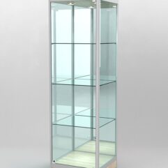 Витрина ПРОФИЛЬ ПОДИУМ №3-500-3 (задняя стенка - зеркало), Дуб Сонома