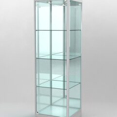 Витрина ПРОФИЛЬ ПОДИУМ №3-500-3 (задняя стенка - зеркало), Серый