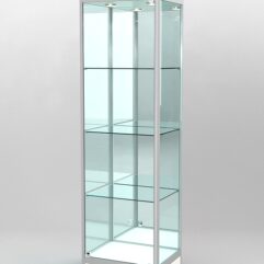 Витрина ПРОФИЛЬ ПОДИУМ №3-400-3 (задняя стенка - зеркало), Белый