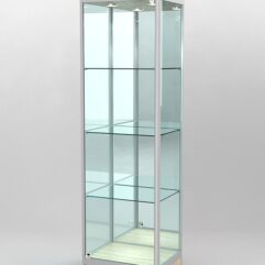 Витрина ПРОФИЛЬ ПОДИУМ №3-400-3 (задняя стенка - зеркало), Дуб Сонома