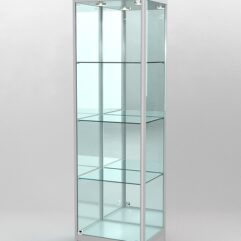 Витрина ПРОФИЛЬ ПОДИУМ №3-400-3 (задняя стенка - зеркало), Серый