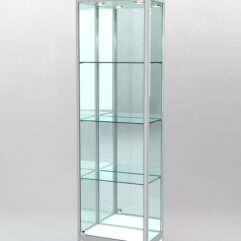 Витрина ПРОФИЛЬ ПОДИУМ №3-300-3 (задняя стенка - зеркало), Белый