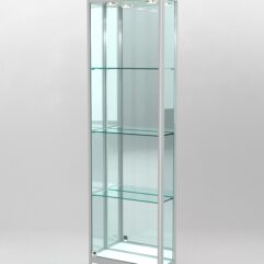 Витрина ПРОФИЛЬ ПОДИУМ №3-200-3 (задняя стенка - зеркало), Белый