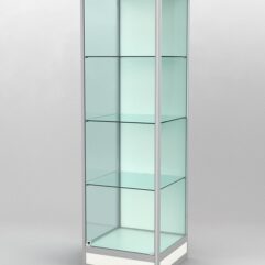 Витрина ПРОФИЛЬ ПОДИУМ №4-500-1 (задняя стенка - ДВП), Белый