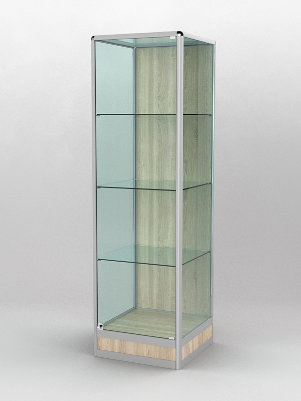 Витрина ПРОФИЛЬ ПОДИУМ №4-500-1 (задняя стенка - ДВП), Дуб Сонома