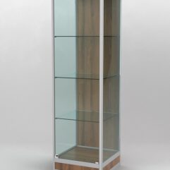 Витрина ПРОФИЛЬ ПОДИУМ №4-500-1 (задняя стенка - ДВП), Орех