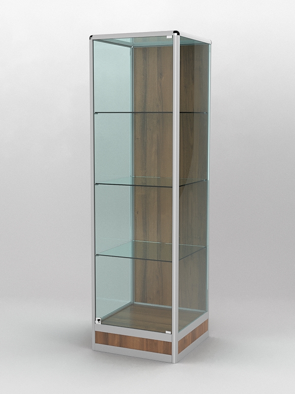 Витрина ПРОФИЛЬ ПОДИУМ №4-500-1 (задняя стенка - ДВП), Орех