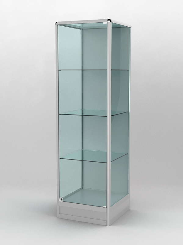 Витрина ПРОФИЛЬ ПОДИУМ №4-500-1 (задняя стенка - ДВП), Серый