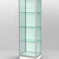 Витрина ПРОФИЛЬ ПОДИУМ №4-400-1 (задняя стенка - ДВП), Белый