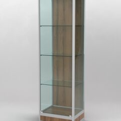 Витрина ПРОФИЛЬ ПОДИУМ №4-400-1 (задняя стенка - ДВП), Орех