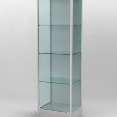 Витрина ПРОФИЛЬ ПОДИУМ №4-400-1 (задняя стенка - ДВП), Серый