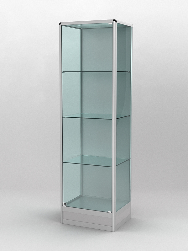 Витрина ПРОФИЛЬ ПОДИУМ №4-400-1 (задняя стенка - ДВП), Серый