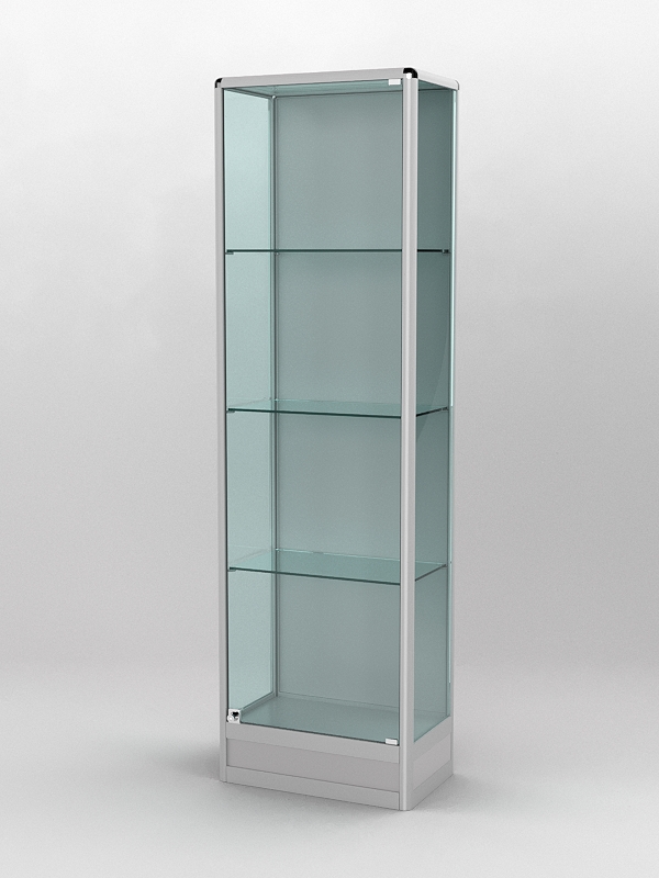 Витрина ПРОФИЛЬ ПОДИУМ №4-300-1 (задняя стенка - ДВП), Серый