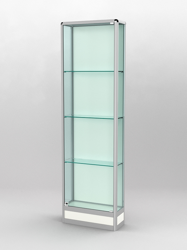 Витрина ПРОФИЛЬ ПОДИУМ №4-200-1 (задняя стенка - ДВП), Белый