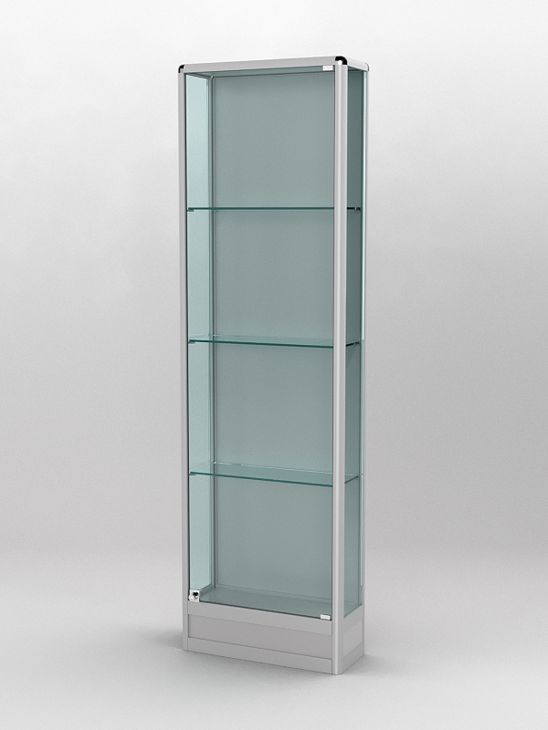 Витрина ПРОФИЛЬ ПОДИУМ №4-200-1 (задняя стенка - ДВП), Серый