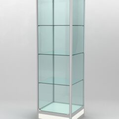 Витрина ПРОФИЛЬ ПОДИУМ №4-500-2 (задняя стенка - стекло), Белый