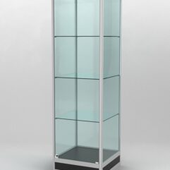 Витрина ПРОФИЛЬ ПОДИУМ №4-500-2 (задняя стенка - стекло), Черный