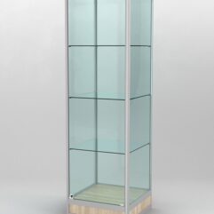 Витрина ПРОФИЛЬ ПОДИУМ №4-500-2 (задняя стенка - стекло), Дуб Сонома