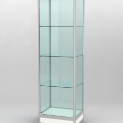 Витрина ПРОФИЛЬ ПОДИУМ №4-400-2 (задняя стенка - стекло), Белый